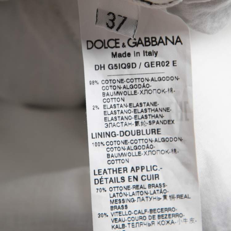 Pre Owned Dolce & Gabbana Blue Denim Patch Work Oversized Shirt S