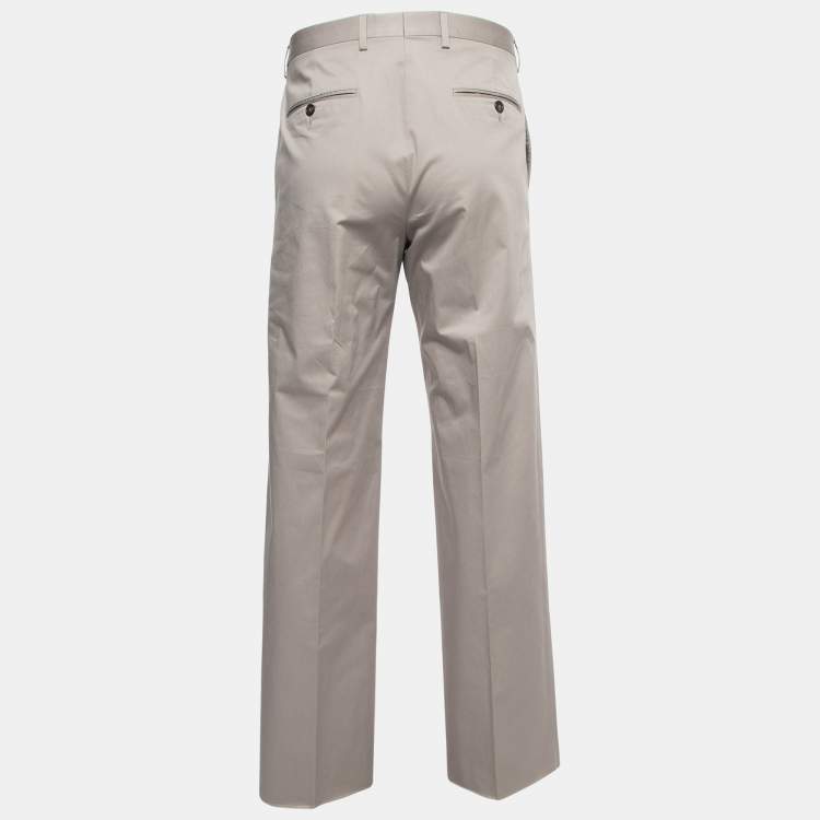 Pre Owned Dolce & Gabbana Grey Stretch Cotton Trousers L