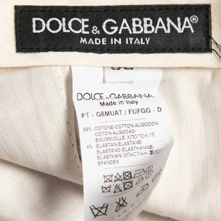 Pre Owned Dolce & Gabbana Grey Stretch Cotton Trousers L