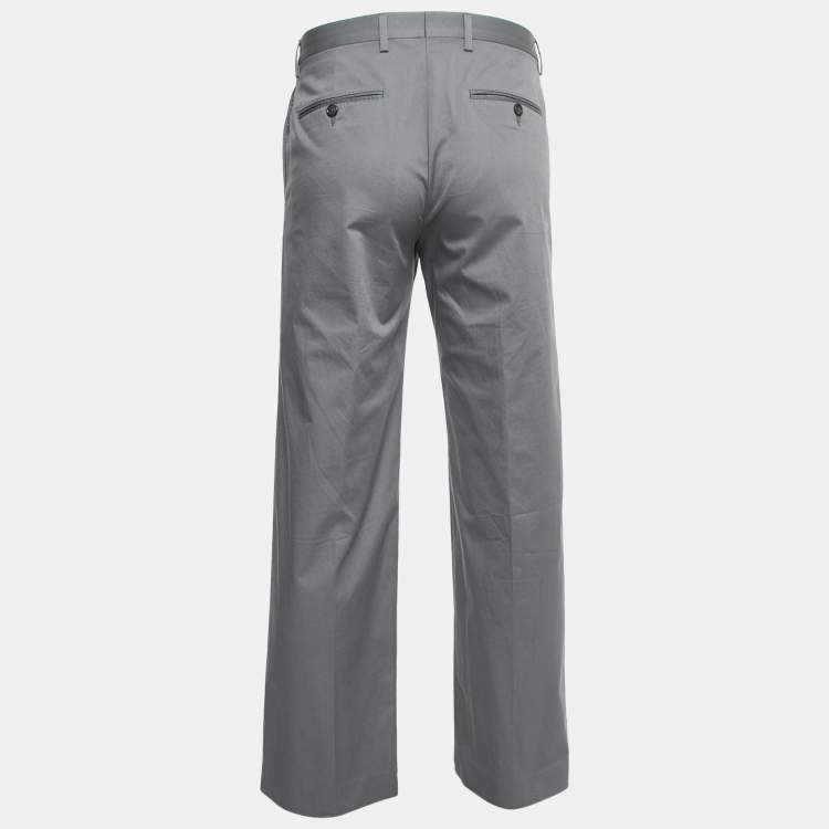 Pre Owned Dolce & Gabbana Grey Stretch Cotton Trousers M