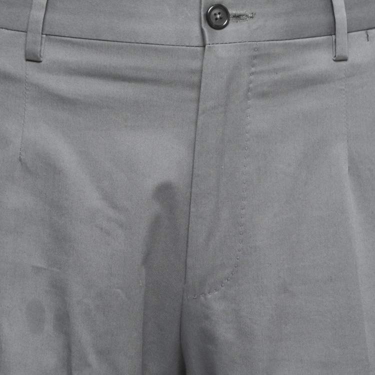 Pre Owned Dolce & Gabbana Grey Stretch Cotton Trousers M