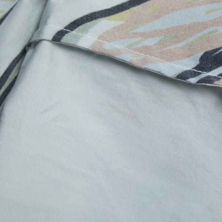 Pre Owned Dolce & Gabbana White Sketch Print Oversized Polo Shirt S