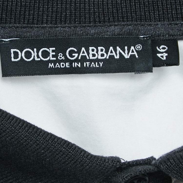 Pre Owned Dolce & Gabbana White Sketch Print Oversized Polo Shirt S