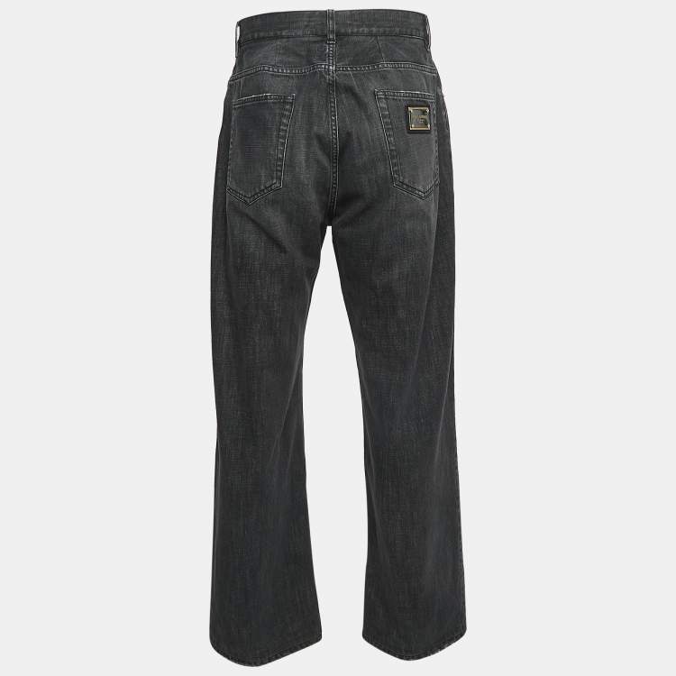 Pre Owned Dolce & Gabbana Grey Washed Denim Jeans M Waist 32"