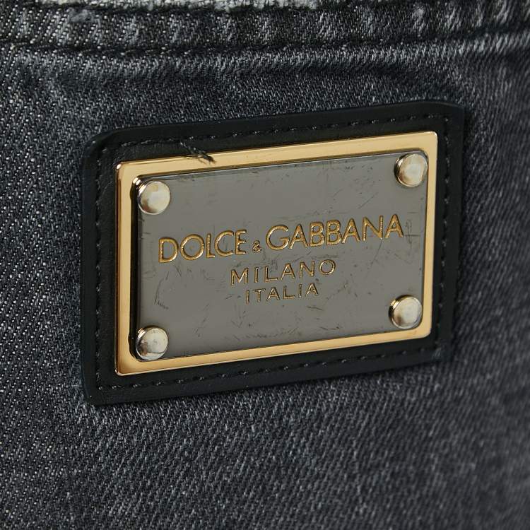 Pre Owned Dolce & Gabbana Grey Washed Denim Jeans M Waist 32"