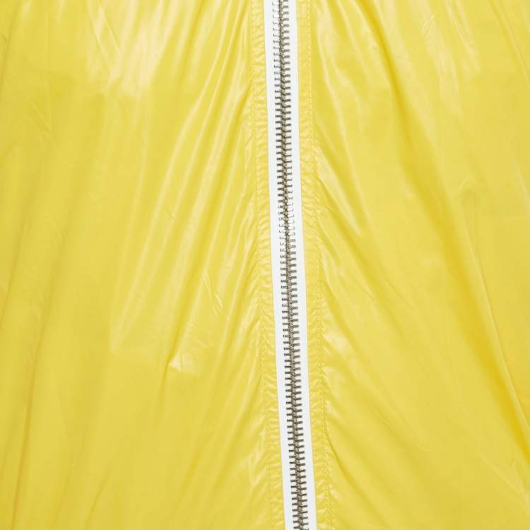 Pre Owned Dolce & Gabbana Yellow Nylon Zip Front Bomber Jacket M