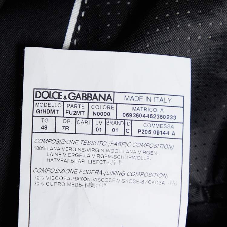 مملوكة مسبقًا Dolce & Gabbana Black Wool Double Breasted Blazer M