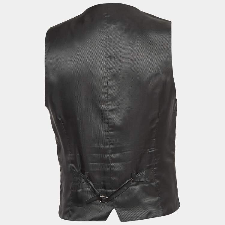 Pre Owned Dolce & Gabbana Charcoal Grey Wool Tailored Waistcoat M