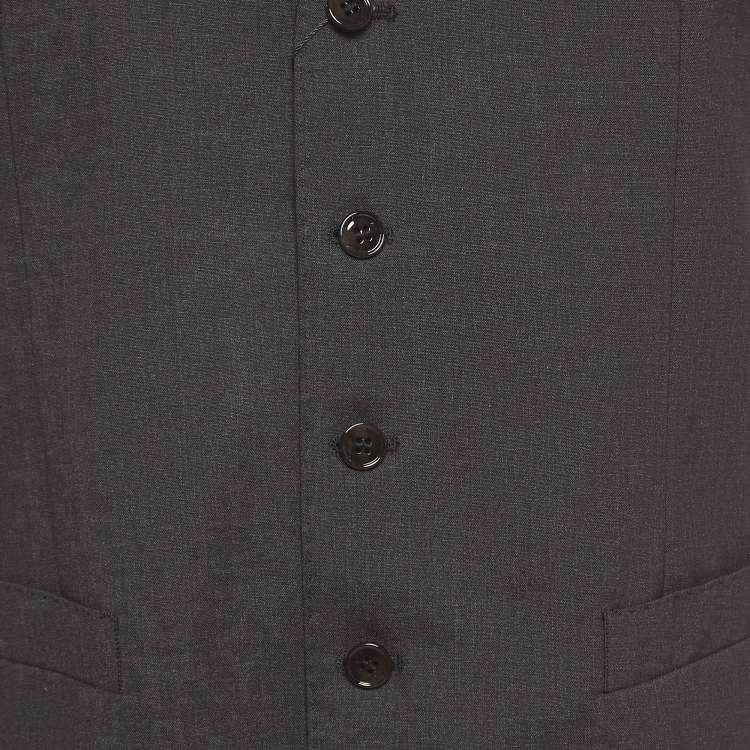 Pre Owned Dolce & Gabbana Charcoal Grey Wool Tailored Waistcoat M