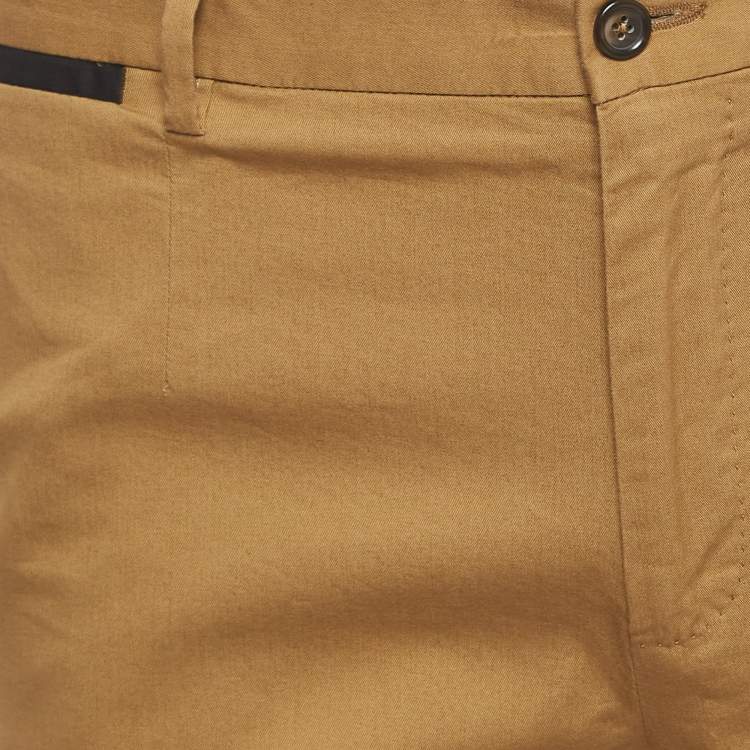 Pre Owned Dolce & Gabbana Camel Brown Cotton Slim Fit Pants M