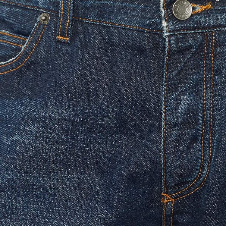 Pre Owned Dolce & Gabbana Dark Blue Denim Comfort Fit Jeans L/Waist 35"