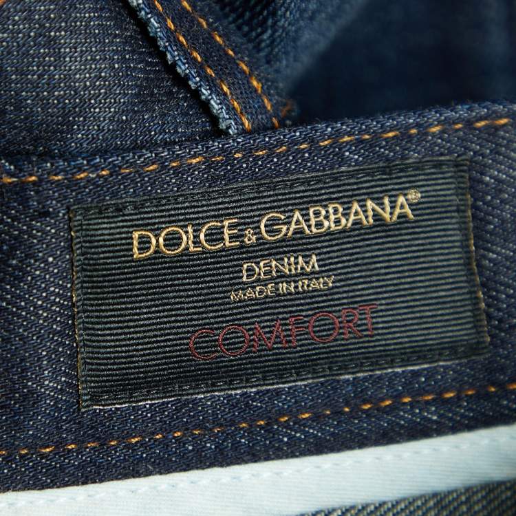 Pre Owned Dolce & Gabbana Dark Blue Denim Comfort Fit Jeans L/Waist 35"