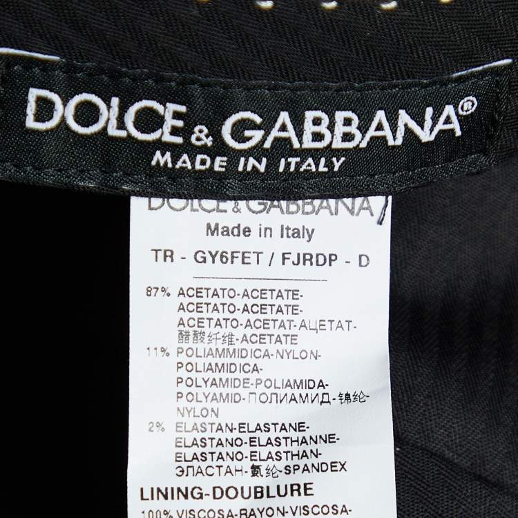 Pre Owned Dolce & Gabbana Monochrome Textured Jacquard Tailored Pants M