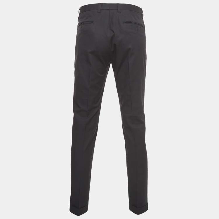 Pre Owned Dolce & Gabbana Black Cotton Regular Fit Pants M