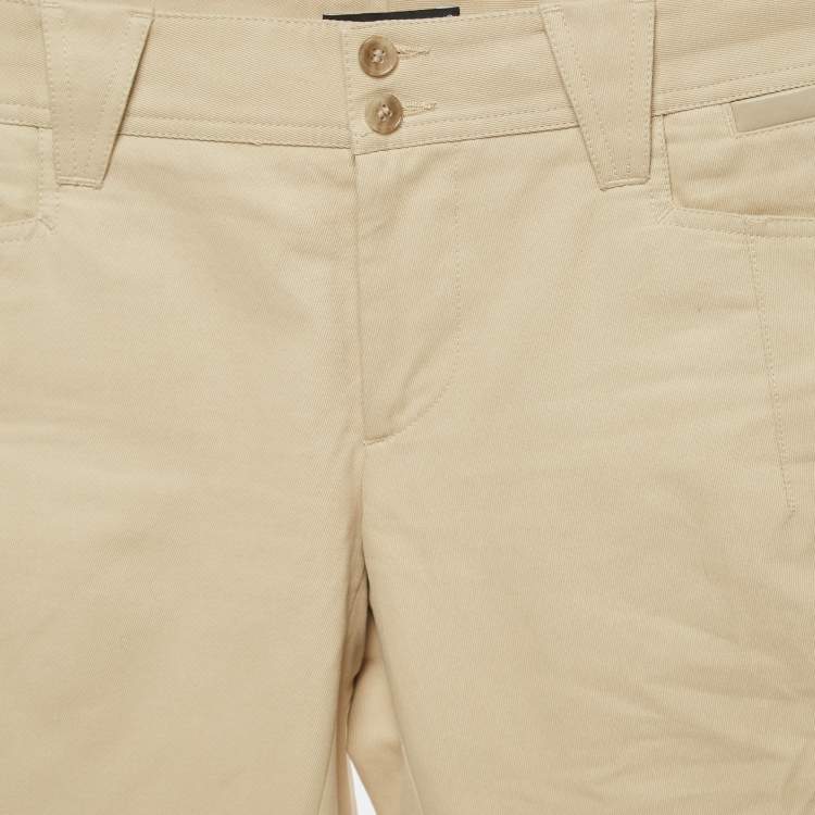Pre Owned Dolce & Gabbana Beige Cotton Regular Fit Trousers M