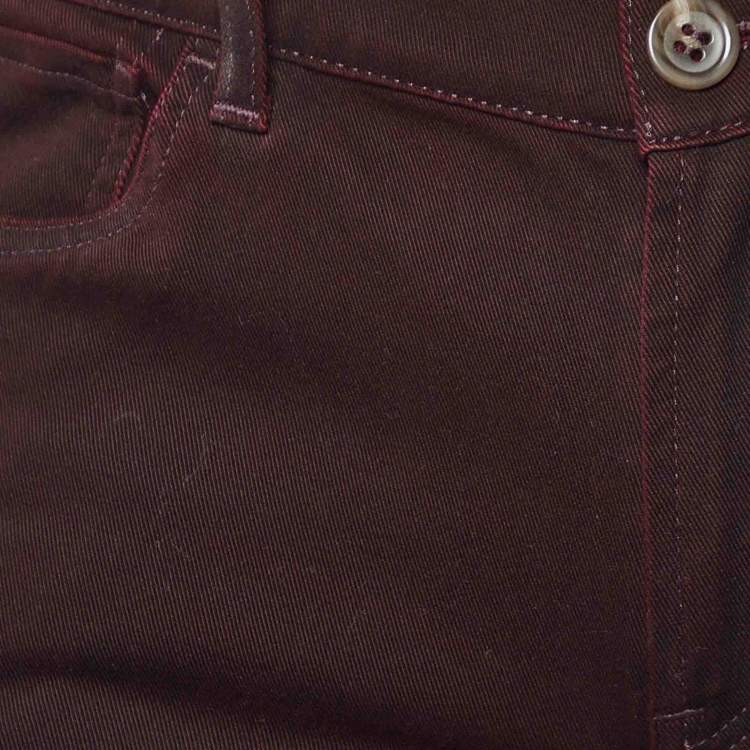 Pre Owned Dolce & Gabbana Burgundy Denim 14 Stretch Slim Fit Jeans M/Waist 33.5"
