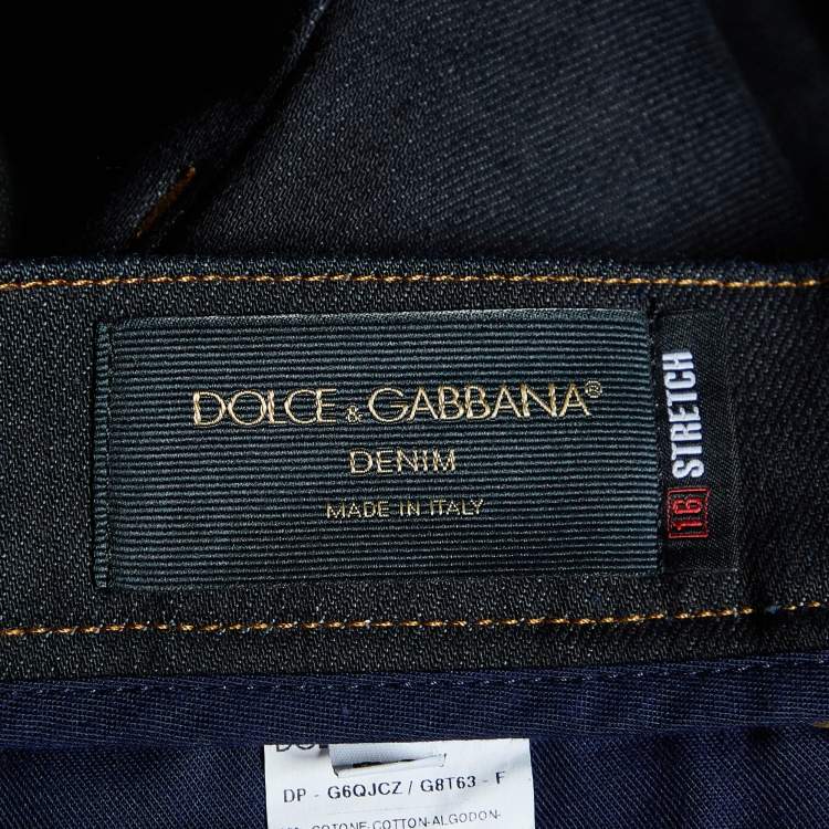 Pre Owned Dolce & Gabbana Black Denim 16 Stretch Slim Fit Jeans XL/Waist 36"
