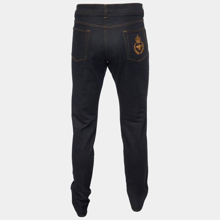 Pre Owned Dolce & Gabbana Black Denim 16 Stretch Slim Fit Jeans XL/Waist 36"