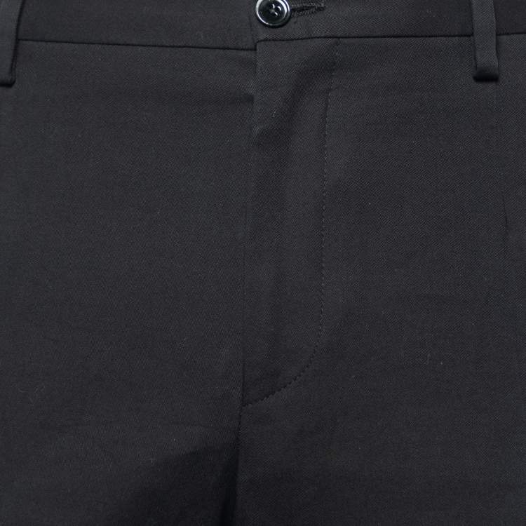 Pre Owned Dolce & Gabbana Black Wool Regular Fit Pants M