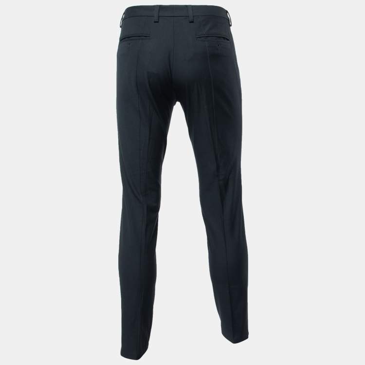 Pre Owned Dolce & Gabbana Black Wool & Silk Blend Tailored Pants M