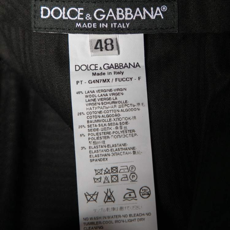 Pre Owned Dolce & Gabbana Black Wool & Silk Blend Tailored Pants M