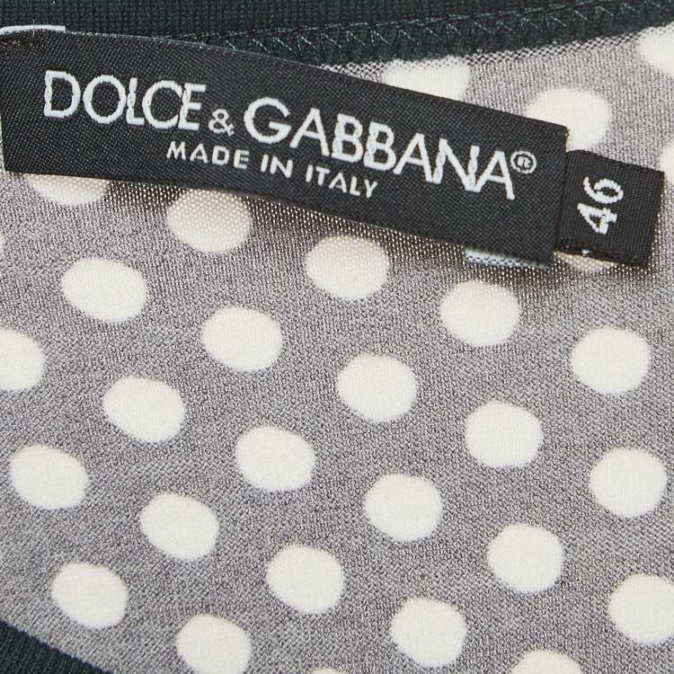 Pre Owned Dolce & Gabbana Multicolor Dotted & Scribbled Print Cotton Half Sleeve T-Shirt S