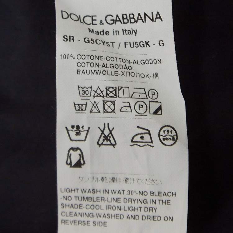 Pre Owned Dolce & Gabbana Dark Blue Cotton Martini Long Sleeve Shirt M