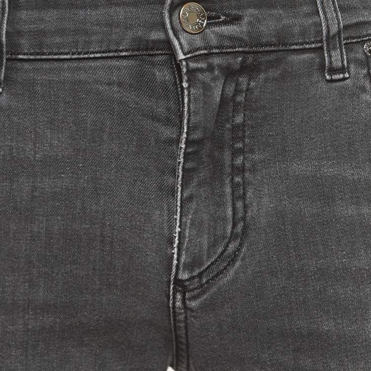 Pre Owned Dolce & Gabbana Grey Washed Denim Skinny Jeans L Waist 34"
