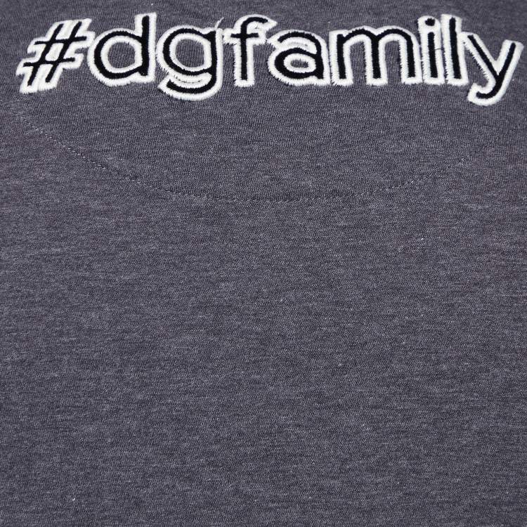 Pre Owned Dolce & Gabbana Charcoal Grey Cotton Knit Devil Motif T-Shirt 5XL