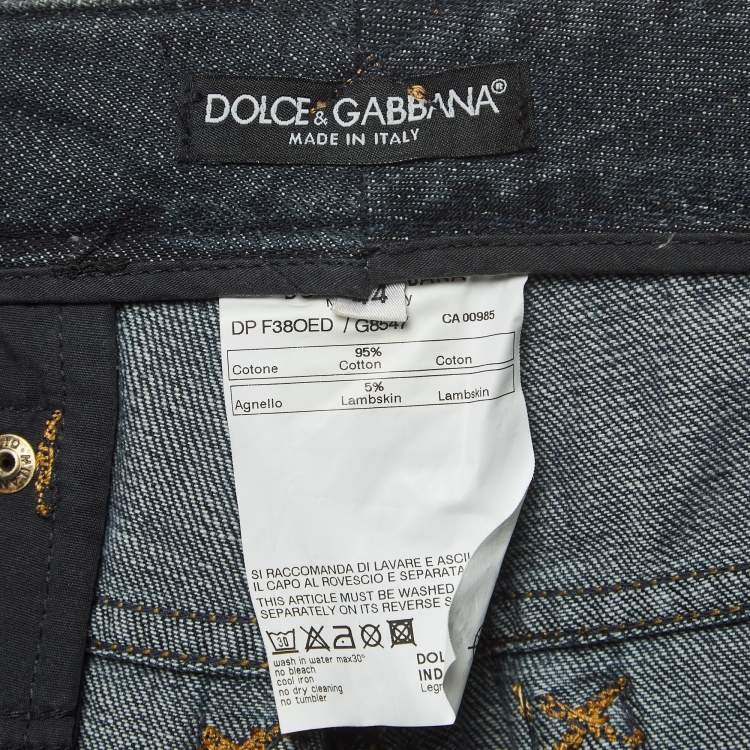 مملوكة مسبقًا Dolce & Gabbana Navy Blue Denim Buttoned Shorts XS Waist 30''