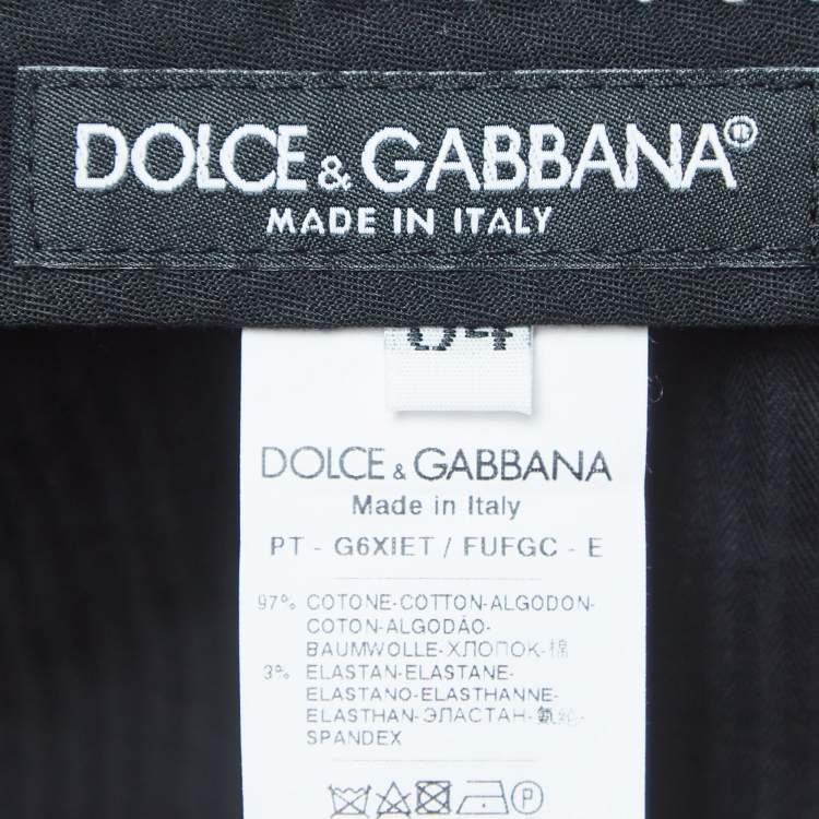 Pre Owned Dolce & Gabbana Black Contrast Trim Cotton Regular Fit Trousers XL