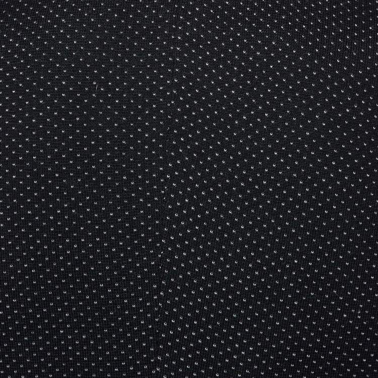 Pre Owned Dolce & Gabbana Black Micro Pattern Wool & Silk Double Breasted Jacket M