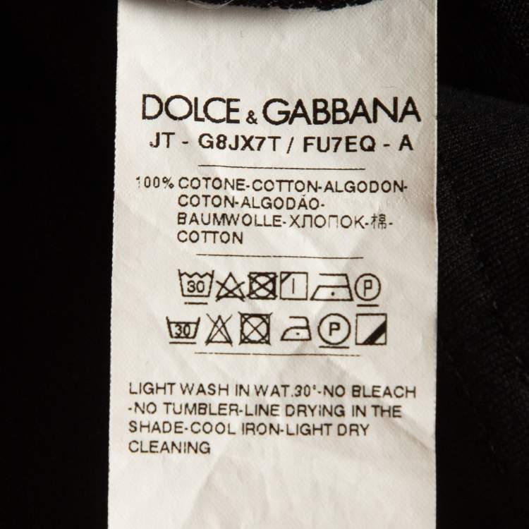 Pre Owned Dolce & Gabbana Black Cotton Crew Neck T-Shirt XL