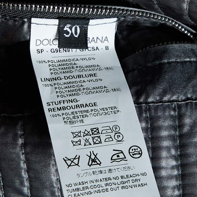 Pre Owned Dolce & Gabbana Midnight Blue Quilted Zip Up Jacket L