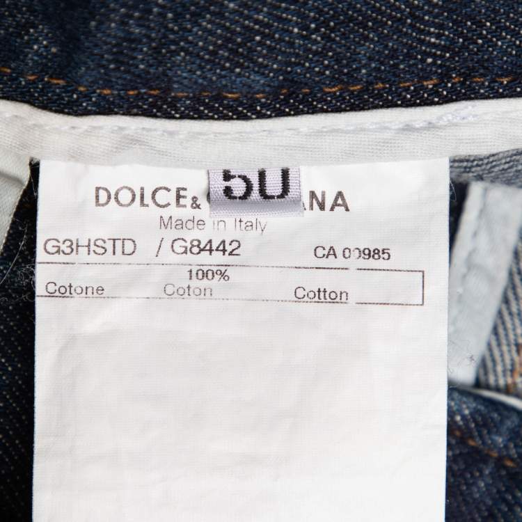 Pre Owned Dolce & Gabbana Dark Blue Denim Classic 14 Fit Jeans L/Waist 38"