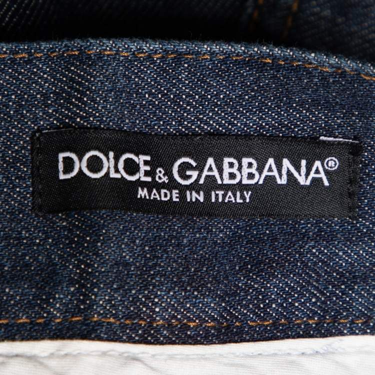 Pre Owned Dolce & Gabbana Dark Blue Denim Classic 14 Fit Jeans L/Waist 38"