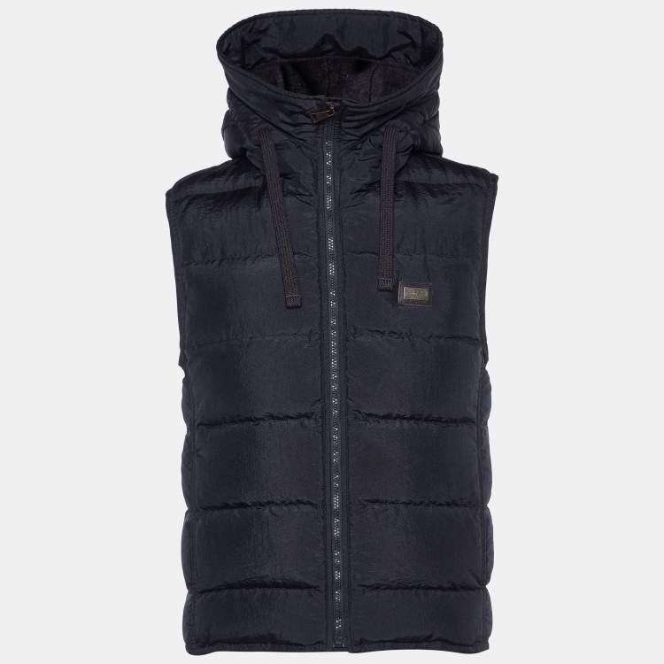 ベスト・ジレ Dolce & Gabbana Vest Dolce & Gabbana Dark Grey Down Quilted Vest M Dolce