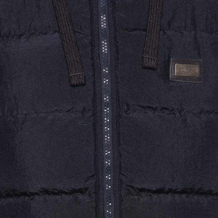Pre Owned Dolce & Gabbana Dark Grey Down Quilted Vest M