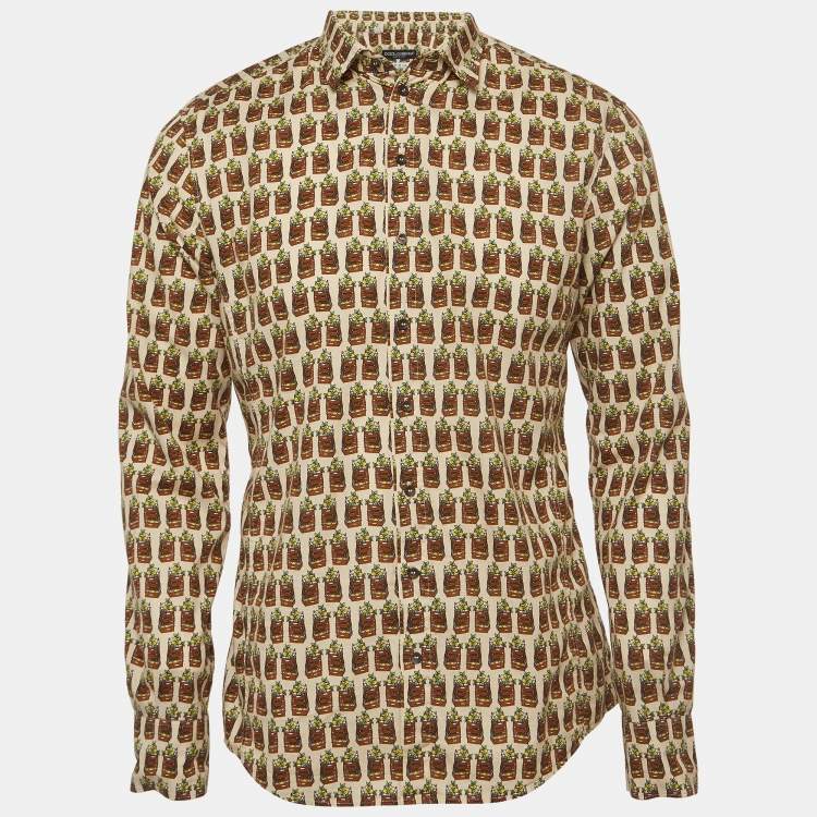 Pre Owned Dolce & Gabbana Multicolor Printed Cotton Sicilia Shirt L