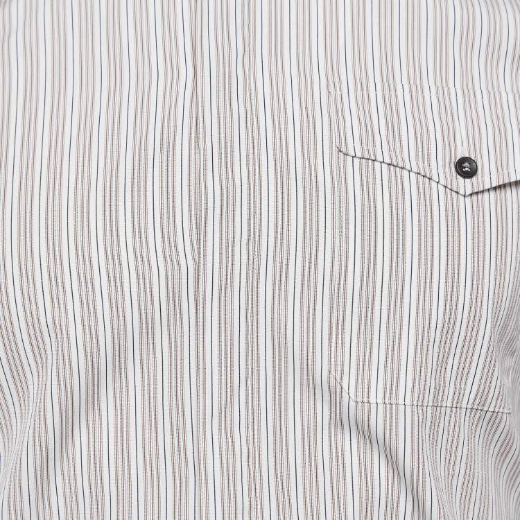 مملوكة مسبقًا Dolce & Gabbana White Pinstripe Cotton Long Sleeve Shirt S
