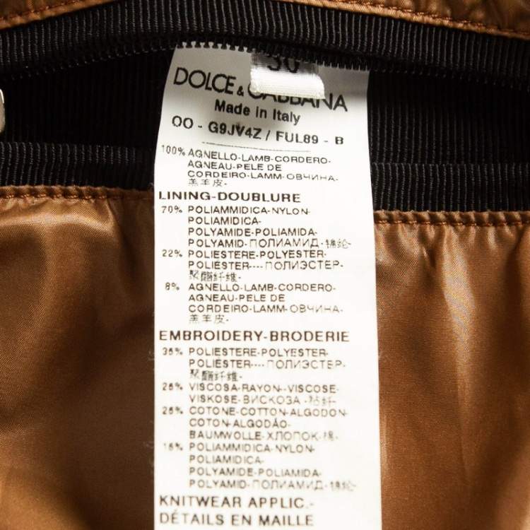 Pre Owned Dolce & Gabbana Black Leather and Suede Varsity Bomber Jacket L