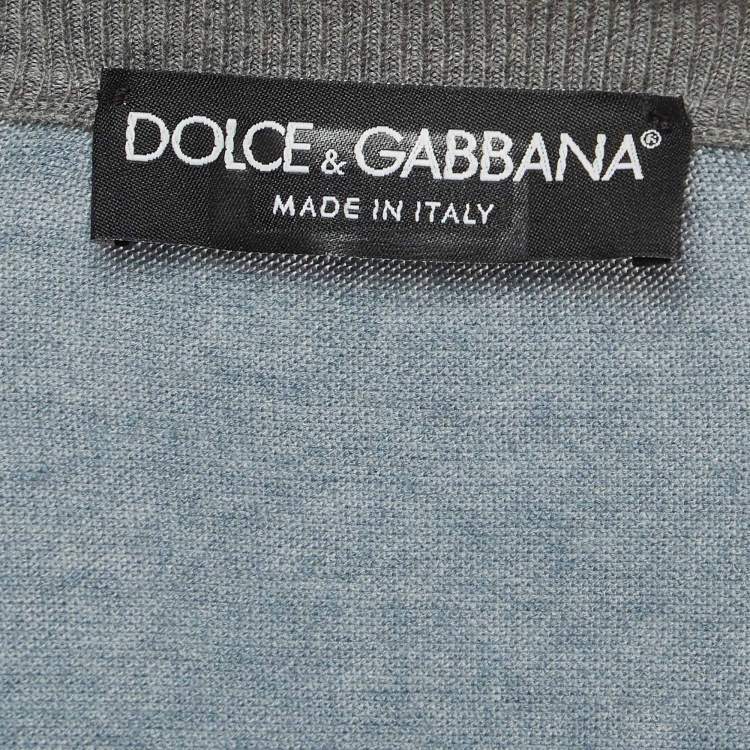 Pre Owned Dolce & Gabbana Blue Cotton Knit Sweatshirt M