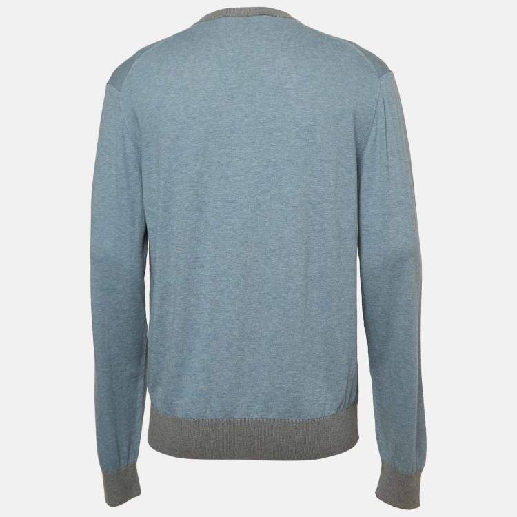 Pre Owned Dolce & Gabbana Blue Cotton Knit Sweatshirt M