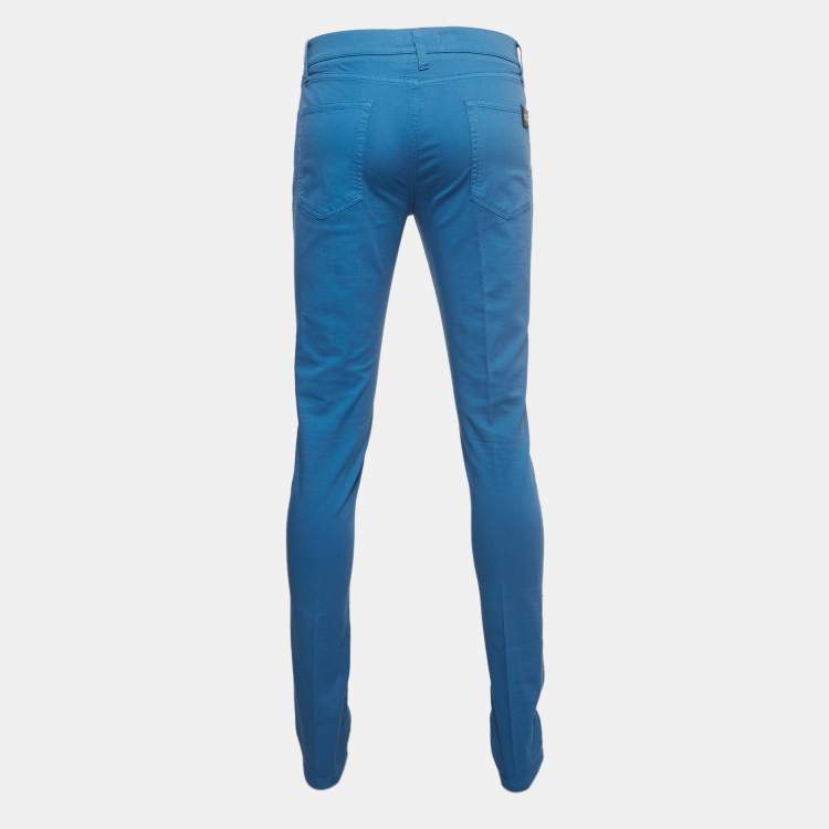 Pre Owned Dolce & Gabbana Blue Cotton Pants L