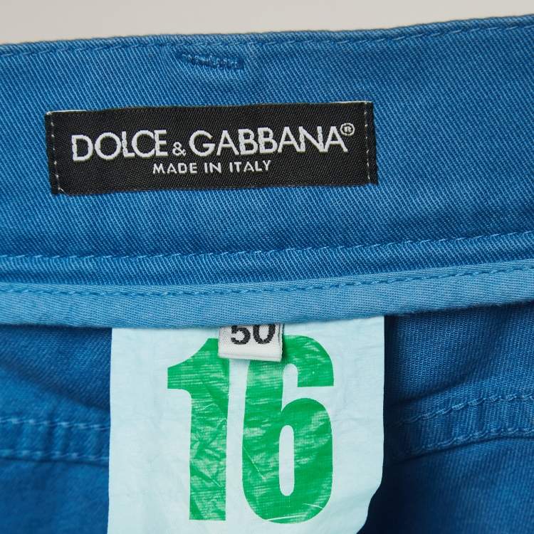 Pre Owned Dolce & Gabbana Blue Cotton Pants L