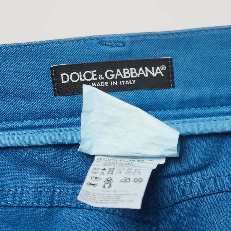 Pre Owned Dolce & Gabbana Blue Cotton Pants L