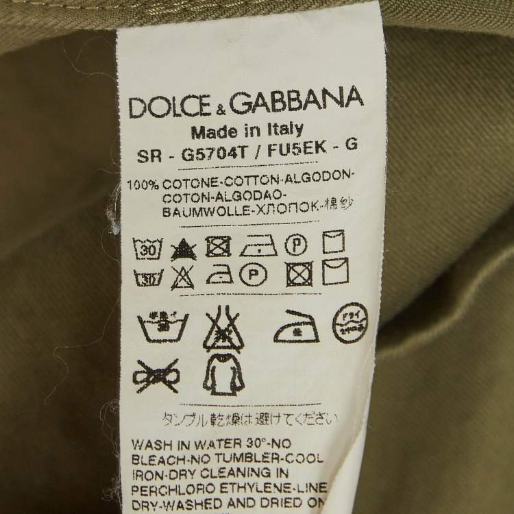 Pre Owned Dolce & Gabbana Green Cotton Military Jacket L