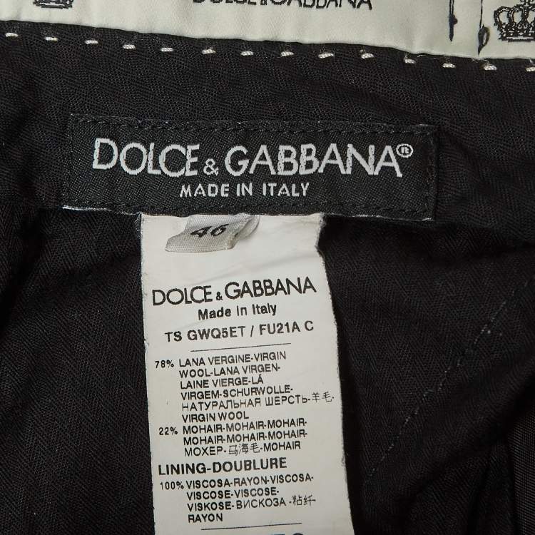 Pre Owned Dolce & Gabbana Blue Wool Regular Pants S