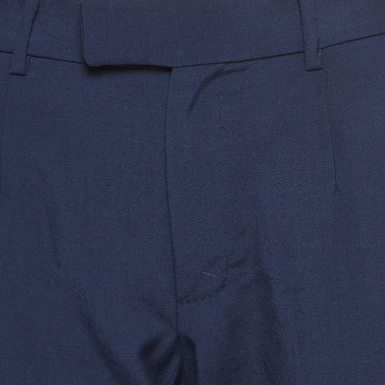 Pre Owned Dolce & Gabbana Blue Wool Regular Pants S