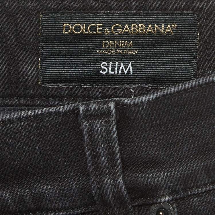 Pre Owned Dolce & Gabbana Black Denim Slim Fit Jeans S Waist 32"